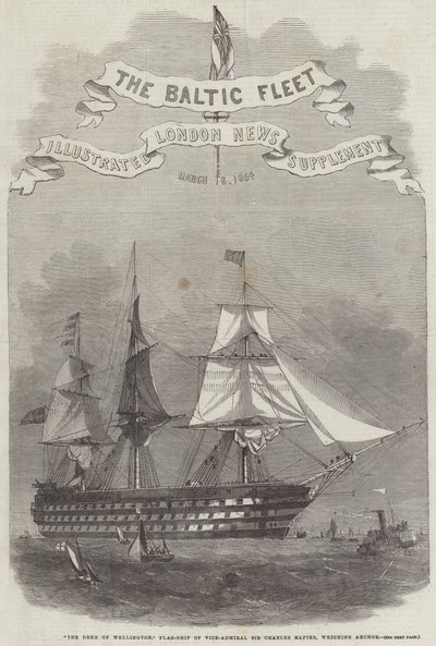 El Duque de Wellington, buque insignia del vicealmirante Sir Charles Napier, levantando anclas de Edwin Weedon